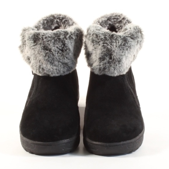 🔥 NIB Khombu Jessica Fur Short Suede Boots Black - Picture 3 of 7